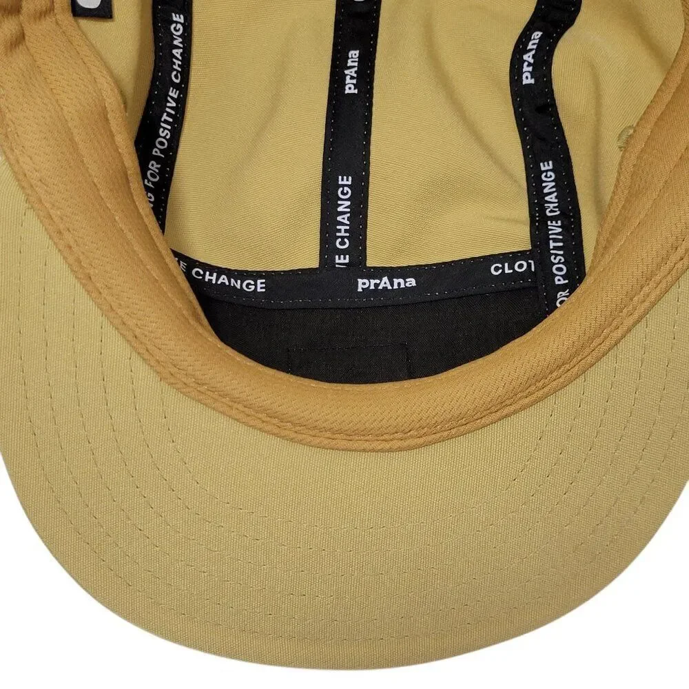 Prana Foothills Flat Brim‎ Hat UPF 50 Tan Adjustable Unisex Logo Packable NEW